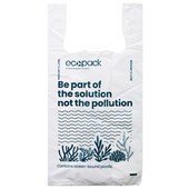 ECOPACK OCEAN PLASTIC BIN LINER WHITE 13L MEDIUM CARTON 500