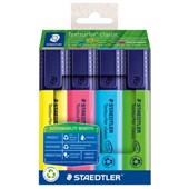 STAEDTLER ECO TEXTSURFER CLASSIC HIGHLIGHTER ASSORTED PACK 4