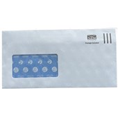 DLE E20E ENVELOPE POSTAGE INCLUDED WINDOW SELF SEAL PACK 25