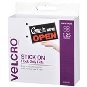 VELCRO BRAND STICKON HOOK DOTS 22MM WHITE PACK 125