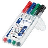 STAEDTLER 341 LUMOCOLOR COMPACT WHITEBOARD MARKER BULLET WALLET 4