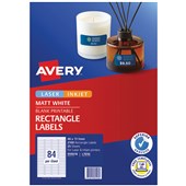 AVERY 959018 L7656 LASER LABELS 46 X 111MM 84UP PACK 25