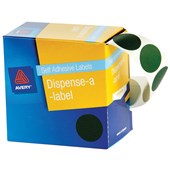 AVERY 937246 DMC24G DISPENSER SELF ADHESIVE CIRCLE LABEL DISPENSER PACK DIA 24MM GREEN BOX 500