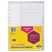 MARBIG PP INDEX DIVIDER 131 TAB A4 WHITE