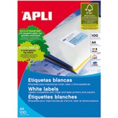 APLI 2409 GENERAL USE LABELS ROUND CORNERS 24UP 64 X 339MM A4 WHITE 100 SHEETS