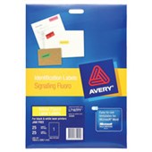 AVERY 35999 L7167FY HIGH VISIBILITY SHIPPING LABEL LASER 1UP FLUORO YELLOW PACK 25