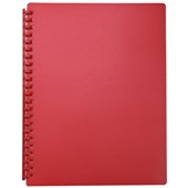 FM DISPLAY BOOK REFILLABLE 20 POCKET A4 RED