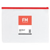 FM DOCUMENT WALLET DATA WALLET PVC B4 ZIPPED CLEAR