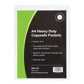 GBP COPYSAFE POCKET HEAVY DUTY PVC UNPUNCHED A4 CLEAR PACK 5