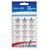 QUIKSTIK LABELS STAR 20MM SILVER PACK 60