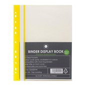 GBP BINDER DISPLAY BOOK 20 POCKET A4 YELLOW