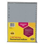 MARBIG PP INDEX DIVIDER 1100 TAB A4 GREY