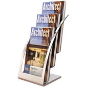 DEFLECTO BROCHURE HOLDER CURVED 3POCKET 3TIER DL SILVERCLEAR