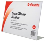 ESSELTE SIGN  MENU HOLDER SLANTED LANDSCAPE A4 CLEAR