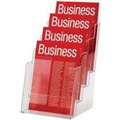 ESSELTE BROCHURE HOLDER FREE STANDING 4 TIER A5 CLEAR