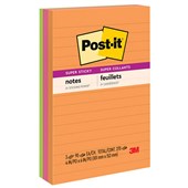 POSTIT 6603SSUC SUPER STICKY LINED NOTES 101 X 152MM ENERGY BOOST PACK 3