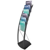 DEFLECTO CONTEMPORARY LITERATURE FLOOR STAND 6TIER A4 BLACK