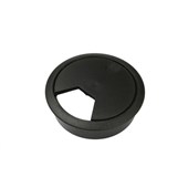 CABLE PORT 80MM ROUND BLACK