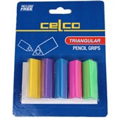 CELCO PENCIL GRIPS TRIANGULAR CARD 5 ASSORTED COLOURS