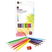 COLOURED PENCILS EC JUMBO TRIANGULAR WASHABLE ASSORTED COLOURS PACK 12