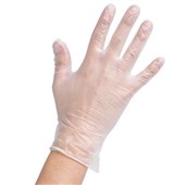 DISPOSABLE GLOVES HYTEC CLEAR VINYL POWDER FREE MEDIUM PACK 100