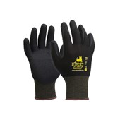 NITRILE SAFETY GLOVES BLACK BULL POLYAMIDE WITH SANDY COATING SIZE 9 BLACK PAIR