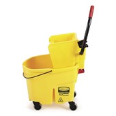 RUBBERMAID WAVEBREAK SIDE PRESS COMBO FLOOR CLEANING CART YELLOW