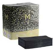 DINNER NAPKINS MATTHEWS 18 FOLD 400MM X 400MM 2 PLY BLACK PACK 100