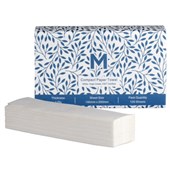 MATTHEWS MPH27140 COMPACT NARROW FOLD PAPER TOWEL 200 X 250MM 1 PLY WHITE PKT120 CTN 20 PACKS