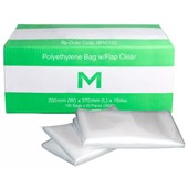 MATTHEWS NEWSPAPER BAGS FP POLYETHYLENE WITH FLAP 18MU W200 X L370MM CLEAR CARTON 5000