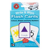 LCBF WRITE AND WIPE FLASHCARDS COLOUR SHAPE NUMBERS WITH WHITEBOARD MARKER